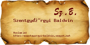 Szentgyörgyi Baldvin névjegykártya